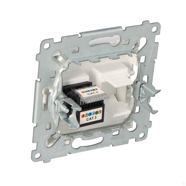 Enkelt RJ12 telefonstik, hvid Simon54