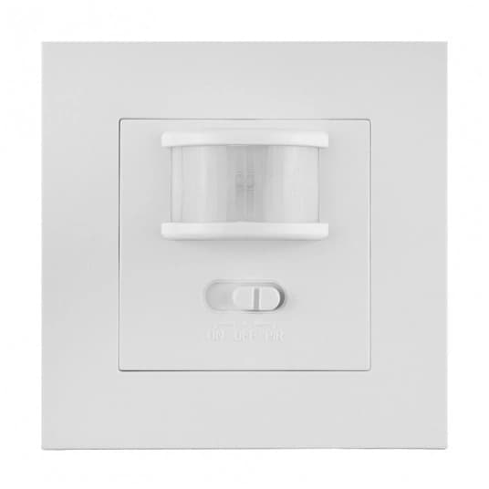 PIR-rörelsesensor 200W vit för infälld låda, max räckvidd 9m, IP20