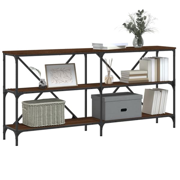 vidaXL konsolbord brunt egetræ 160x30x75 cm