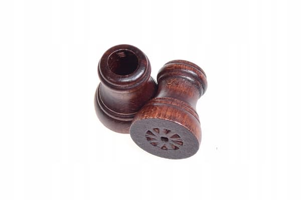 Dubbel träkonsol för gardinstång diameter 28 mm Mahogny 2 st