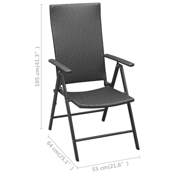 vidaXL havestole, sæt med 4, polyrattan, sort
