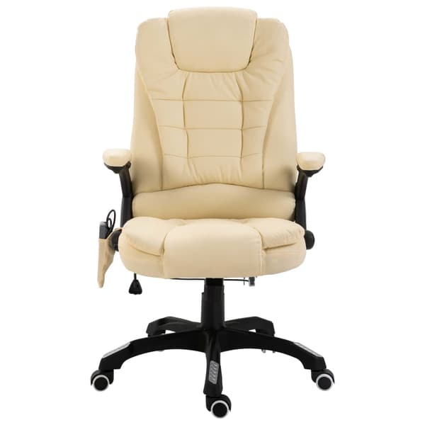 vidaXL Massagestol i krämfärgad konstläder