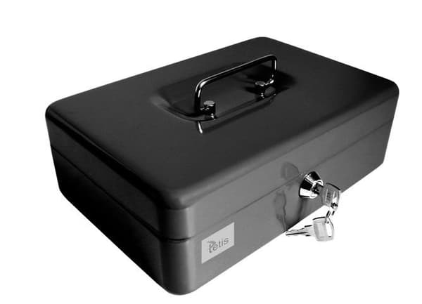 Metalkasse 19,4x14,4x7,5 cm sort