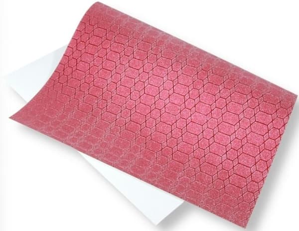 Glittrigt dekorpapper 140g 40x60cm rött 5 ark