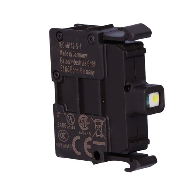 M22-LED230-W sockel, vit LED-diod, U=230V, frontmontering