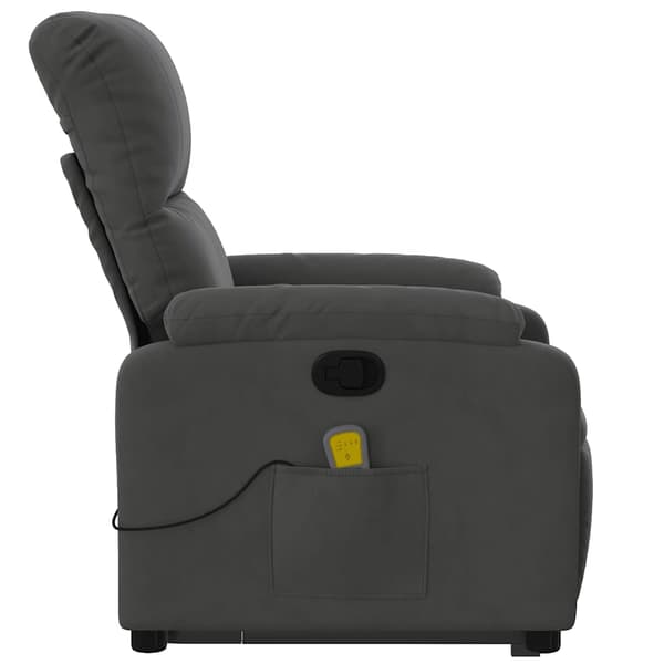 vidaXL Lyftbar massagefåtölj, mörkgrå, mikrofiber