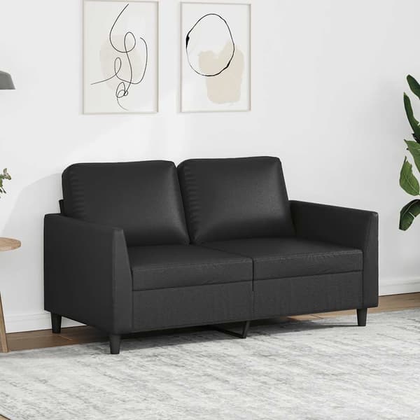 vidaXL 2-personers sofa, sort, 120 cm, kunstlæder