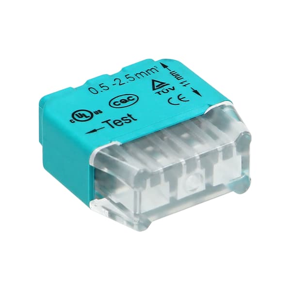 Lynkobling Push-in ledningsforbindelse 3-leder 0,75-2,5 mm 300V 10 stk.