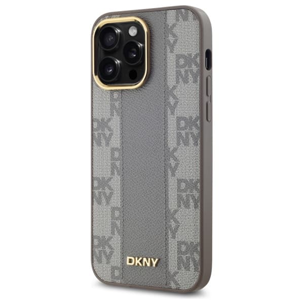 DKNY Ternet Mono Mønster MagSafe-cover til iPhone 14 Pro Max, Beige