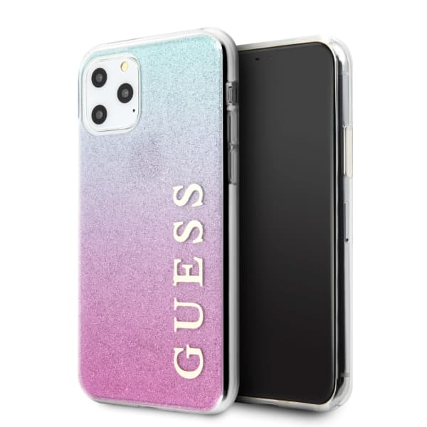 Guess Glitter Gradient Cover til iPhone 11 Pro Max, Pink Blå