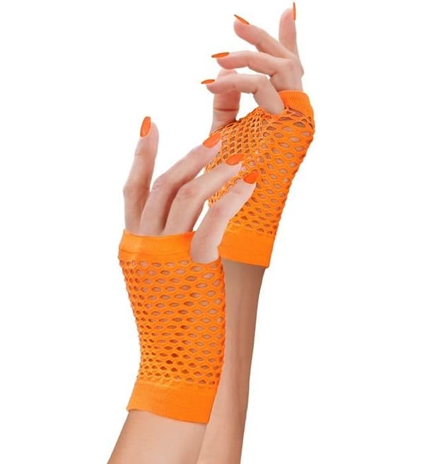 Neonorange fingerløse handsker