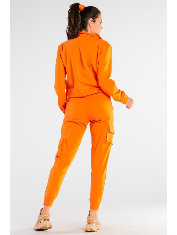 Bomullströja med dragkedja, orange L/XL