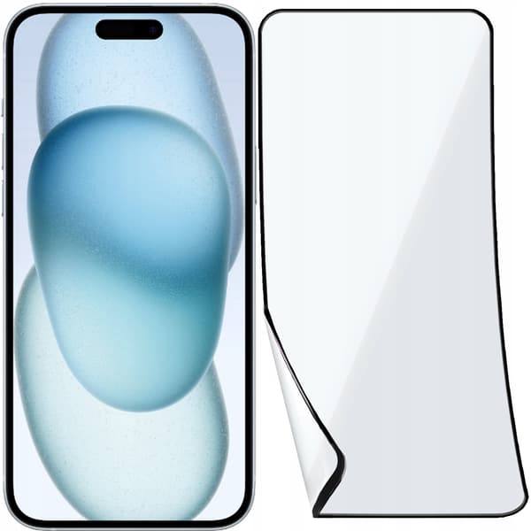 FULD HYBRIDGLAS TIL APPLE IPHONE 15 PLUS FULDSKÆRM KERAMISK 9D