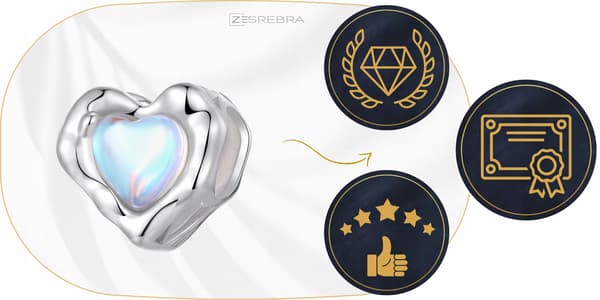Berlocker hjärta opal silver S925 pärlor pärla kärlek vänskap
