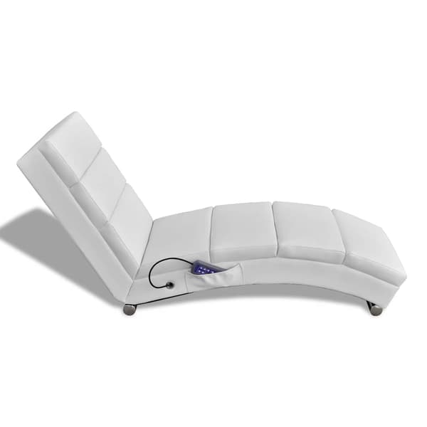 vidaXL Massagestol vit konstläder