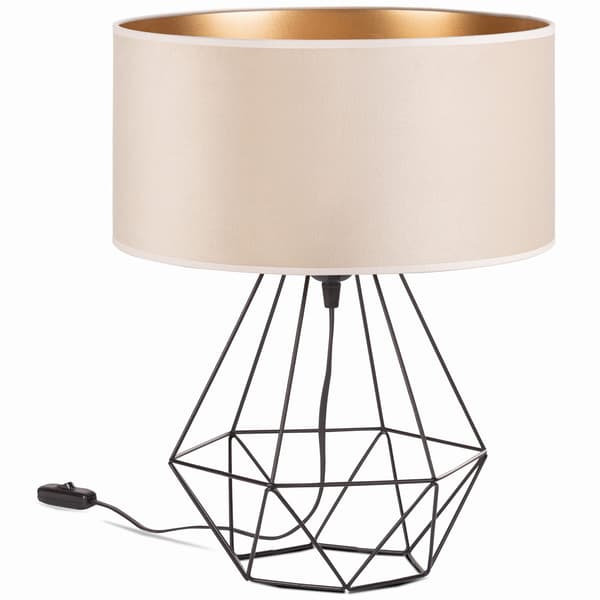 Tornado ADB lampe, beige og guld fløjl