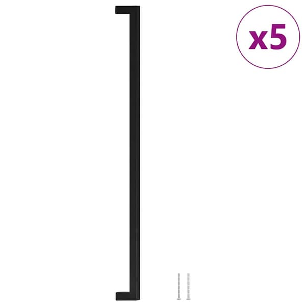 vidaXL skabsgreb 5 stk. sort 480 mm rustfrit stål