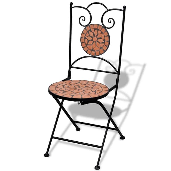 vidaXL foldbare bistrostole, sæt med 2, keramik, terrakotta