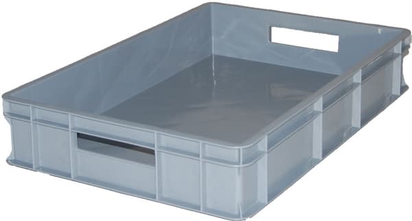 Grå plastbehållare 600x400x110