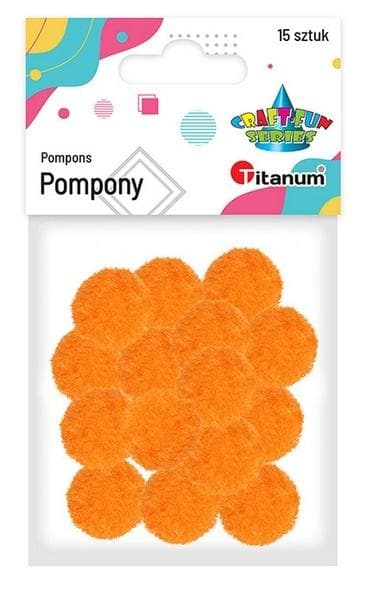 Polyesteripompomit 18mm oranssi 15kpl