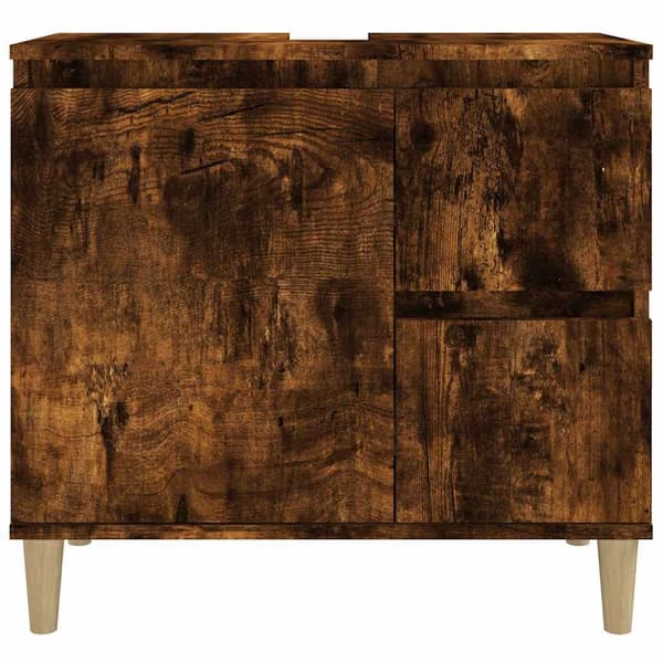 vidaXL Badrumsskåp rökt ek 65x33x60 cm