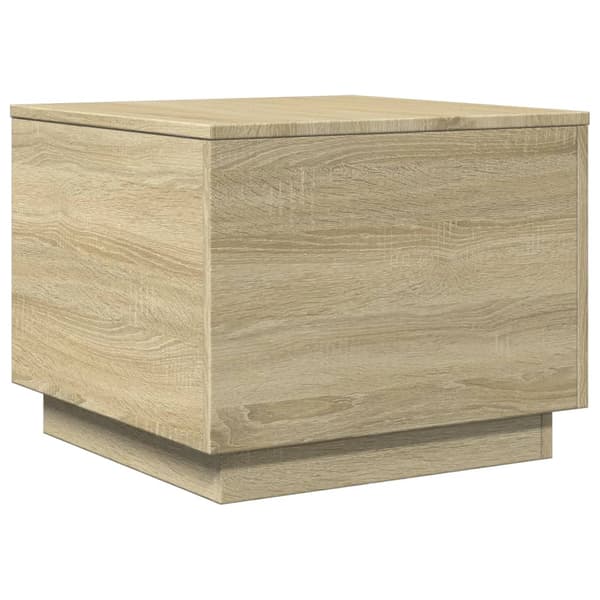 vidaXL LED-soffbord, Sonoma Ek, 50x50x40 cm