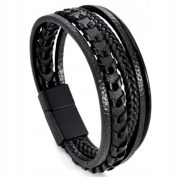 Herrarmband i titanläder, italienskt elegant handledsarmband