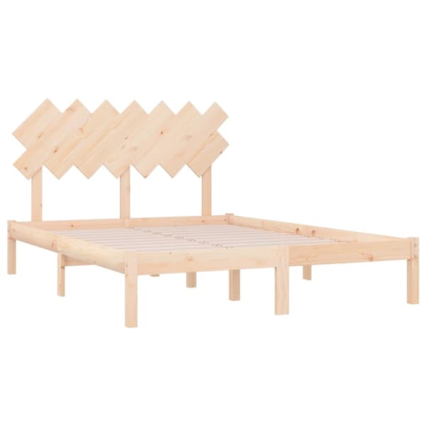 vidaXL sengestel 135x190 cm massivt træ