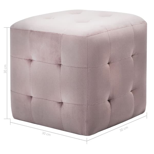 vidaXL Sängbord, set om 2, rosa, 30x30x30 cm, sammet