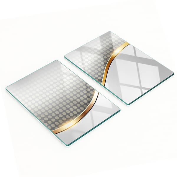 Glasköksbord med abstrakt grafik 2x40x52 cm
