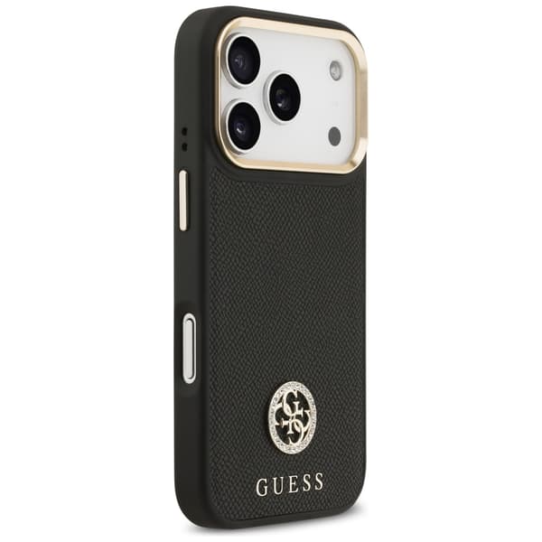 Guess MagSafe-etui med kornet strass-logo til iPhone 17 Pro, sort