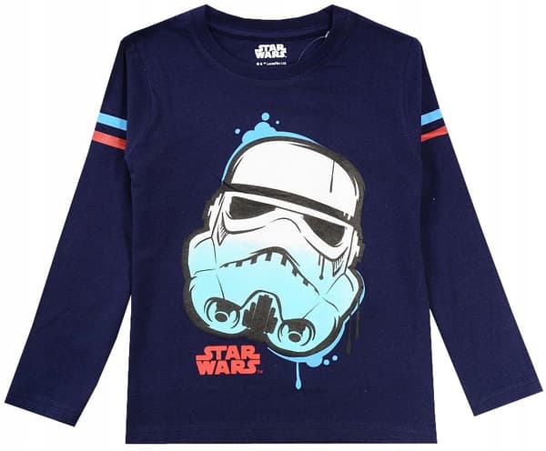 Star Wars langærmet bluse til drenge, bomuld, marineblå 110