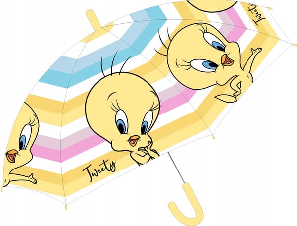Tweety Canary automatisk paraply flicka randig D099M