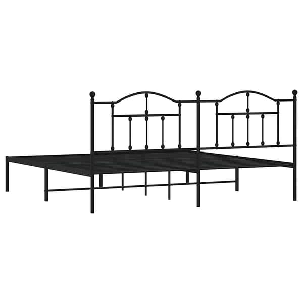 vidaXL metalsengestel med hovedgærde sort 193x203 cm