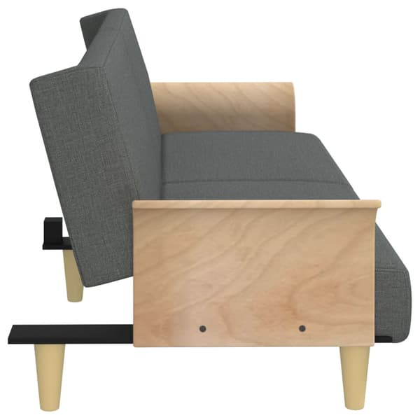 vidaXL Bäddsoffa med armstöd, mörkgrå, klädd i tyg