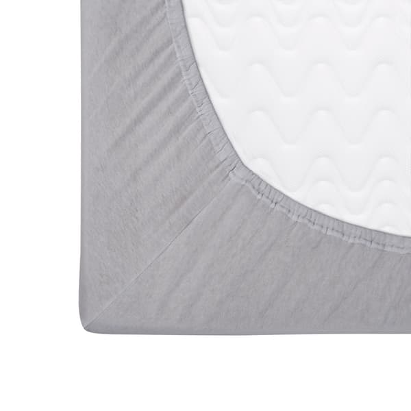 Stræklagen 200x220 elastisk JERSEY 100% BOMULD lysegrå