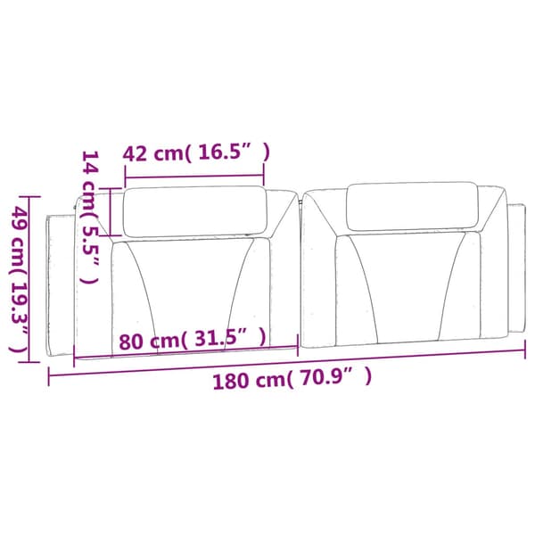 vidaXL hovedgærdehynde, sort, 180 cm, kunstlæder