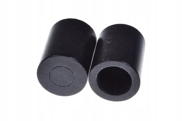 Gardinstangsender i træ, 2 stk., sort cylinder