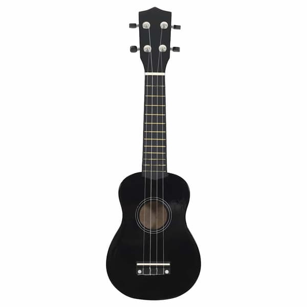 vidaXL Sopraanoukulele kotelolla lapsille, musta, 21"