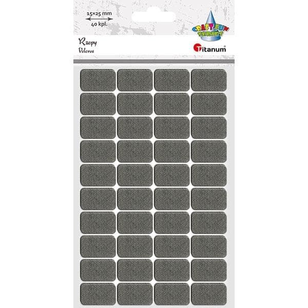 Selvklæbende grå velcro 15x25mm 40 sæt