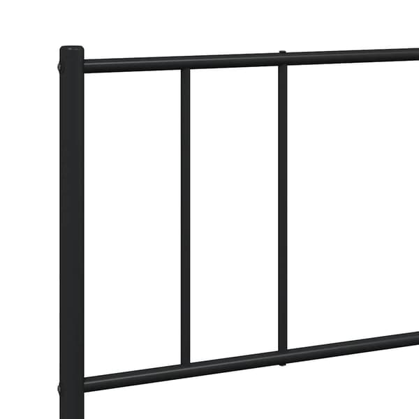 vidaXL metalsengestel med hovedgærde sort 200x200 cm
