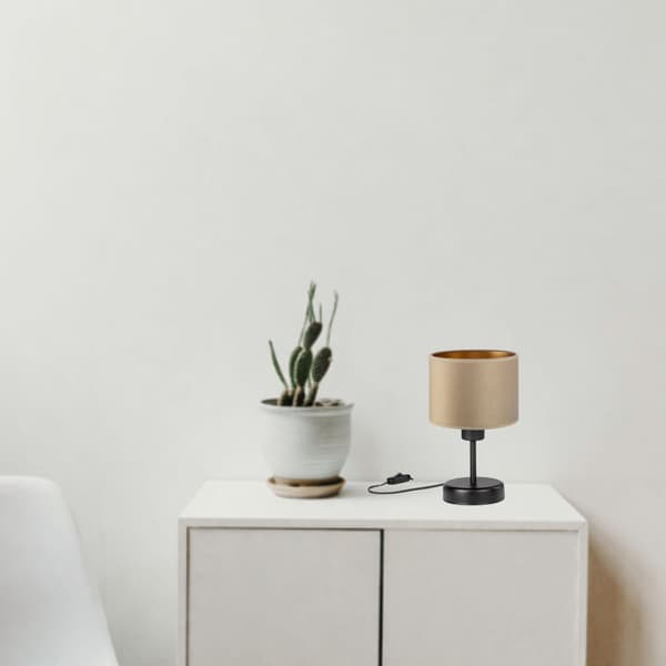 Tornado AMRUB-lampa, cappuccino-guld sammet
