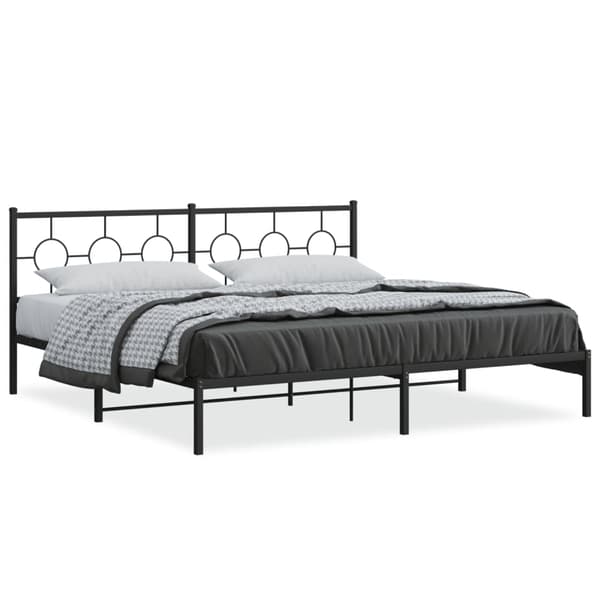 vidaXL metalsengestel med hovedgærde sort 193x203 cm