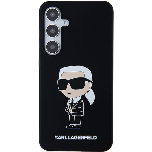 Karl Lagerfeld Silikone Ikonik Etui til Galaxy S24, Sort