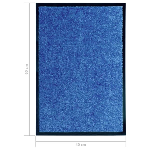 vidaXL vaskbar dørmåtte blå 40 x 60 cm