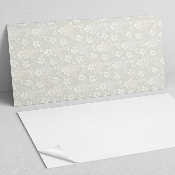 Trykt vinylpanel, klar til montering, 100x50 cm, blomstermønster på baggrund