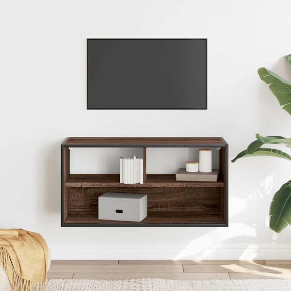 vidaXL TV-bord brunt egetræ 80x31x39,5 cm