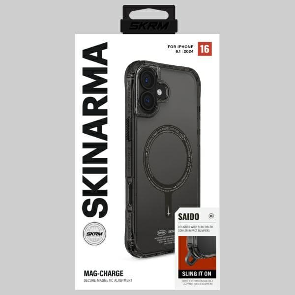 Skinarma Saido cover til MagSafe til iPhone 16, sort