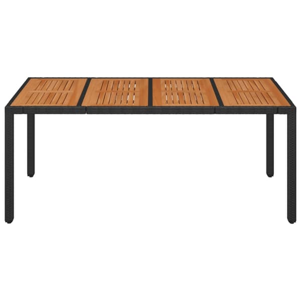 vidaXL havebord med træplade sort 190x90x75 cm
