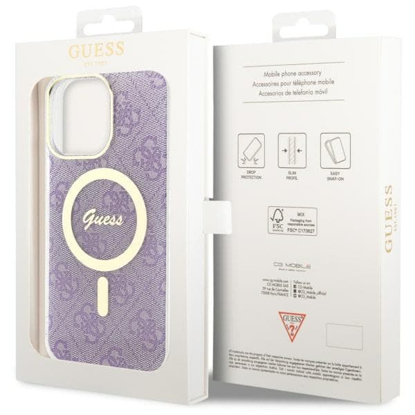 Guess IML 4G MagSafe -kotelo iPhone 14 Pro Maxille, violetti
